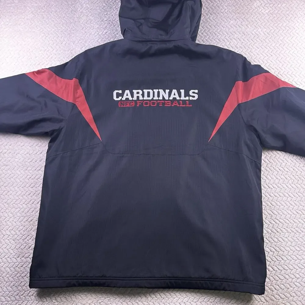 Reebok On‎ Field Arizona Cardinals Zip Up Jacket Size Large Removable Hood